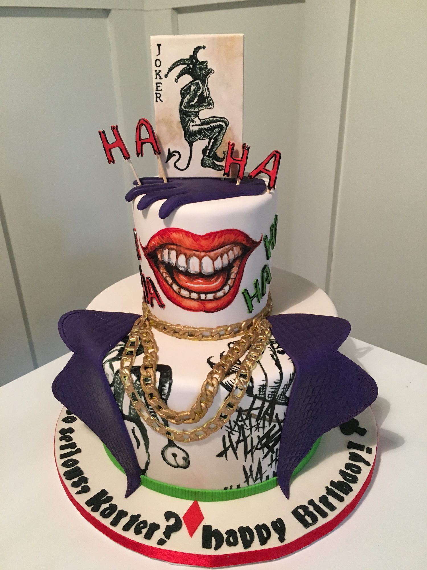 Joker-themed birthday cake